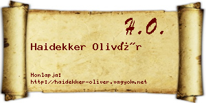 Haidekker Olivér névjegykártya