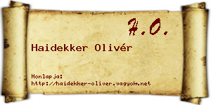Haidekker Olivér névjegykártya