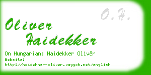 oliver haidekker business card